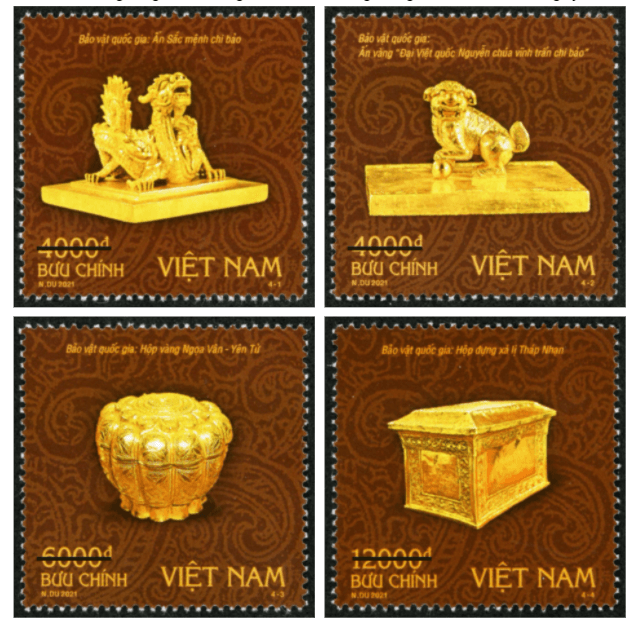 Bộ tem: Bảo vật quốc gia Việt Nam (bộ 2): Đồ vàng